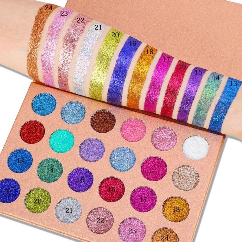 DE'LANCI - 24 Colors Pressed Glitter Eyeshadow Palette