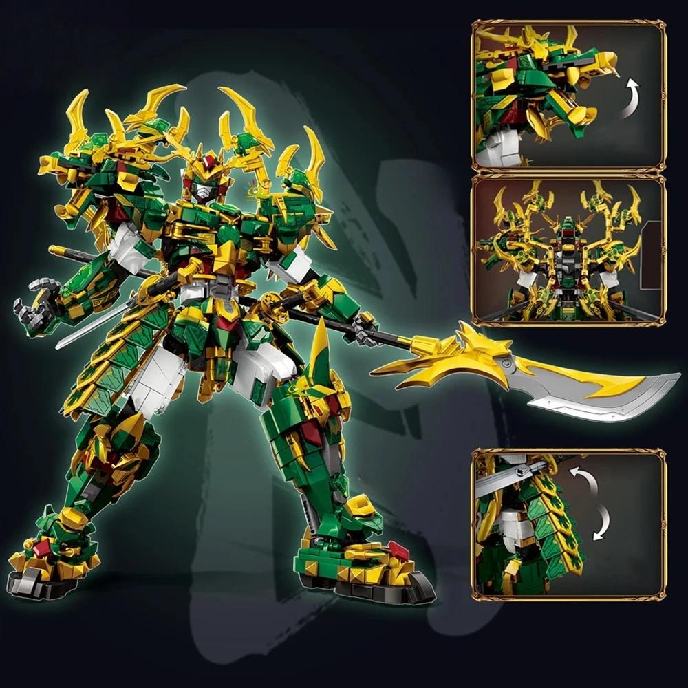 SunWukong Warrior Mech Building Set - Chinoiserie Action Figure Brick Model, Collectible Display Toy for Adults & Fans