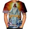 God! Popular Jesus Christ Men's Creative Printed T-shirt, Personalized Casual Fashion Short Sleeve