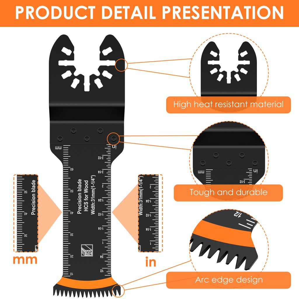 4/10Pcs Oscillating Saw Blade Set Quick Release Bi-Metal Multitool Blade for Metal Wood Plastic Universal Oscillating Tool Blade