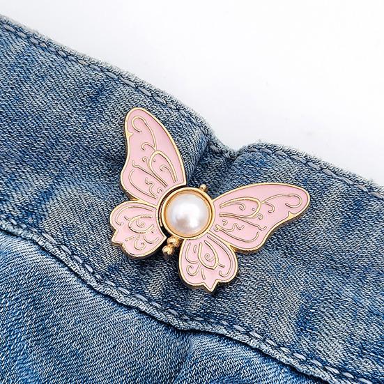 Pants Waist Tighteners No-Sewing Butterfly Flower Buttons Pins Adjustable Waist Buckle Extender Pants Waist Clip for Loose Jeans Skirts