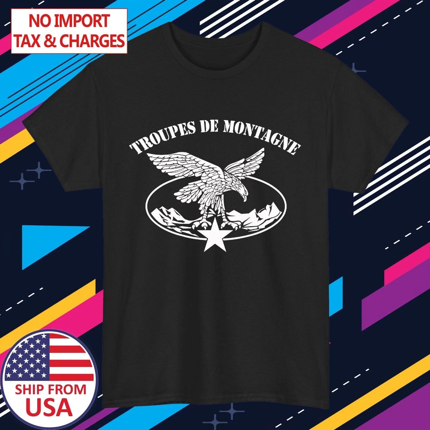 France Troupes de Montagne Army Men s Black Size S-5XL 3XL
