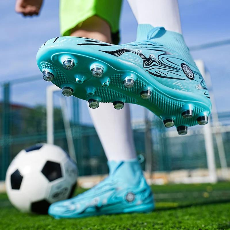 Men Soccer Cleats Outdoor Society Indoor Grass Training Non Slip TF/AG Football Field Boots Comfortable Football Shoes for Kids