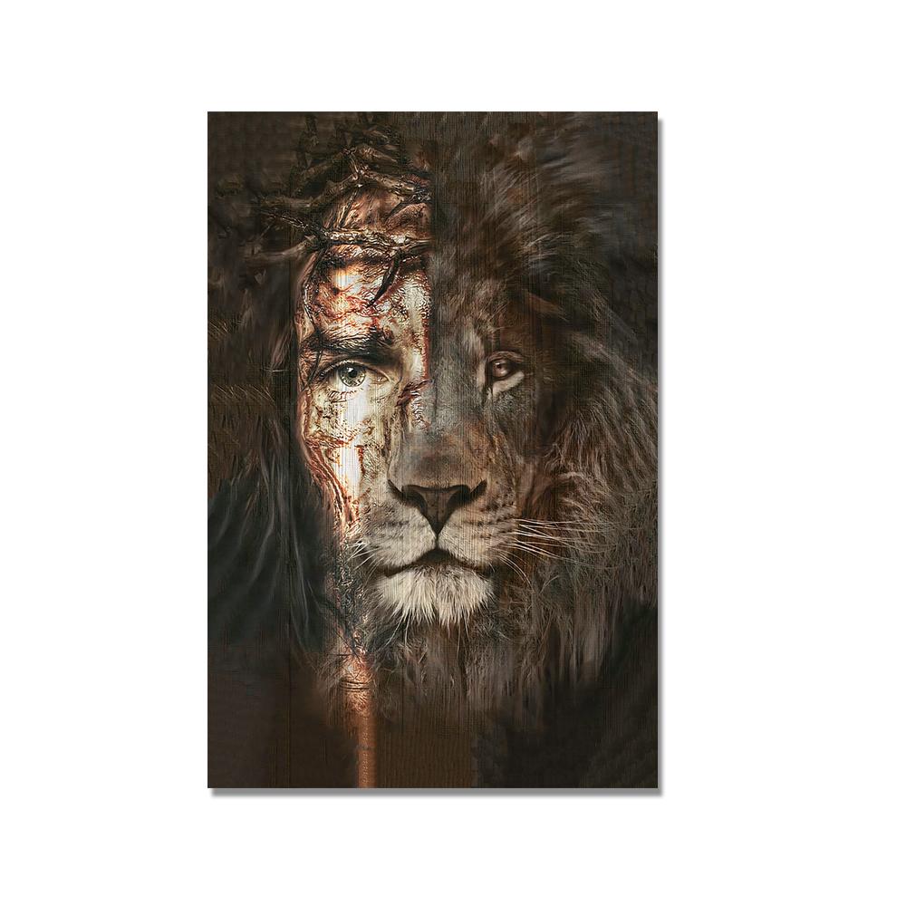 

Лев и Иисус холст картины современные религиозные плакаты и принты настенные художественные фотографии животных для гостиной домашний декор без рамки 21*30cm