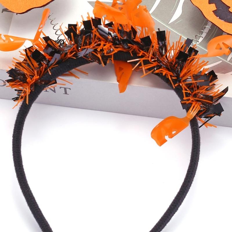 Smiling Pumpkin Halloween Headband Funny Cosplay Party Headwear Hair Hoop Funny Headband Halloween Dress Up