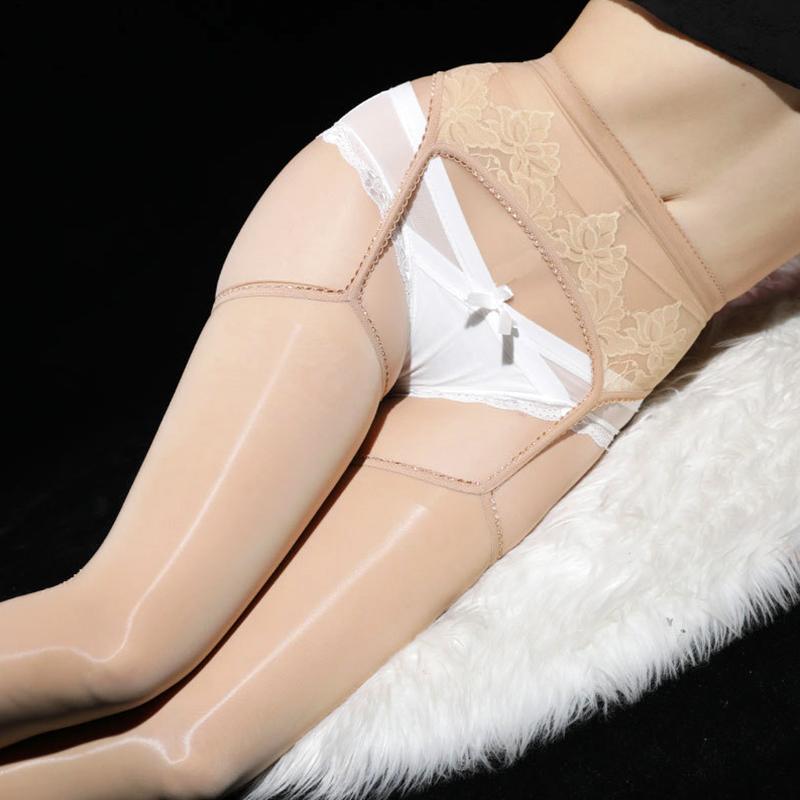 1Pair Suspender Pantyhose Garter Glossy High Stockings Belts Women's Oil Shiny Nylon Hosiery