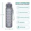 32 Oz Drinking Water Bottle with Times To Drink and Straw Motivational with Carrying Strap Leakproof BPA Toxic Free Ensure You
