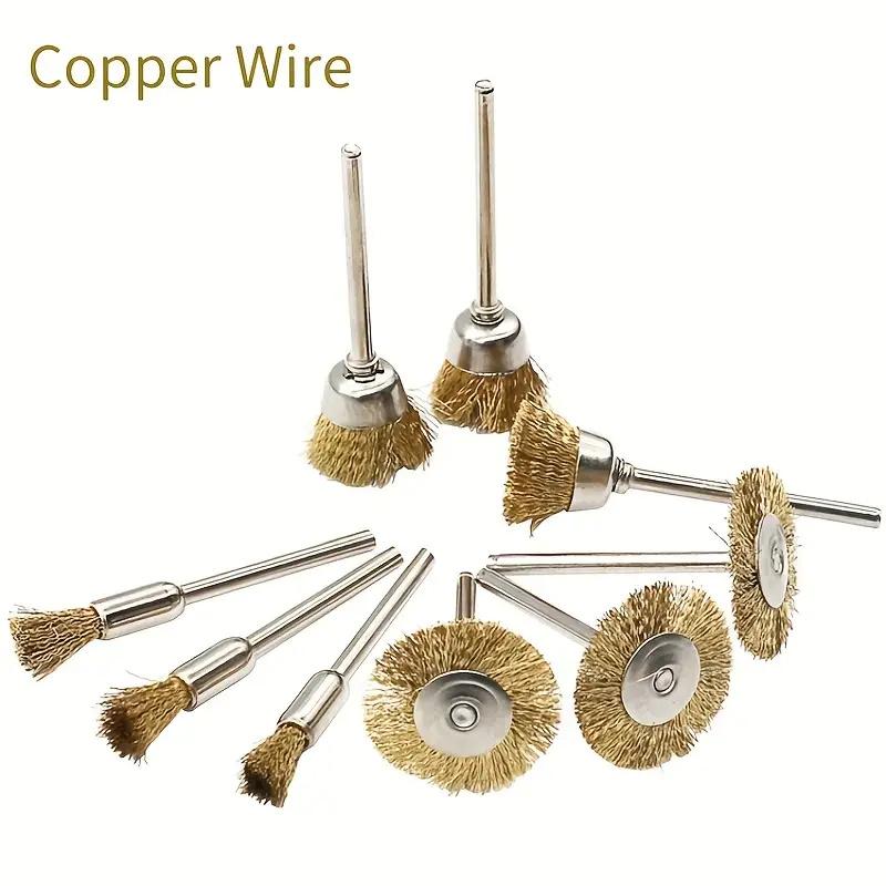 3/9pcs Steel Brush Wire Wheel Tools Wire Brushes Grinders Rotary Power Tools Drills Polishing Wheels T-shaped Brush Accessories