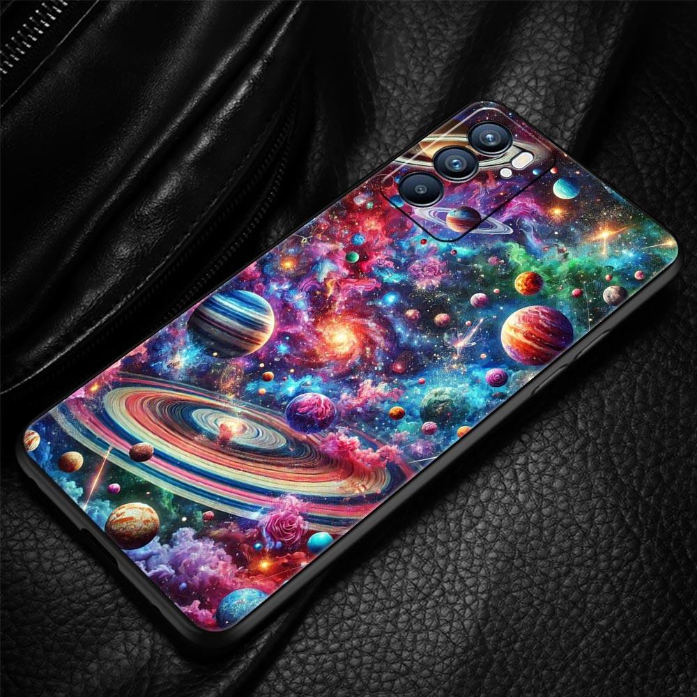 Universe Starry Sky Moon Phone Case For Oppo Reno 13 12 11 10 7 F Find X5 X6 A98 A80 A79 A78 A57 A54 A31 A17 Pro Soft TPU Cover