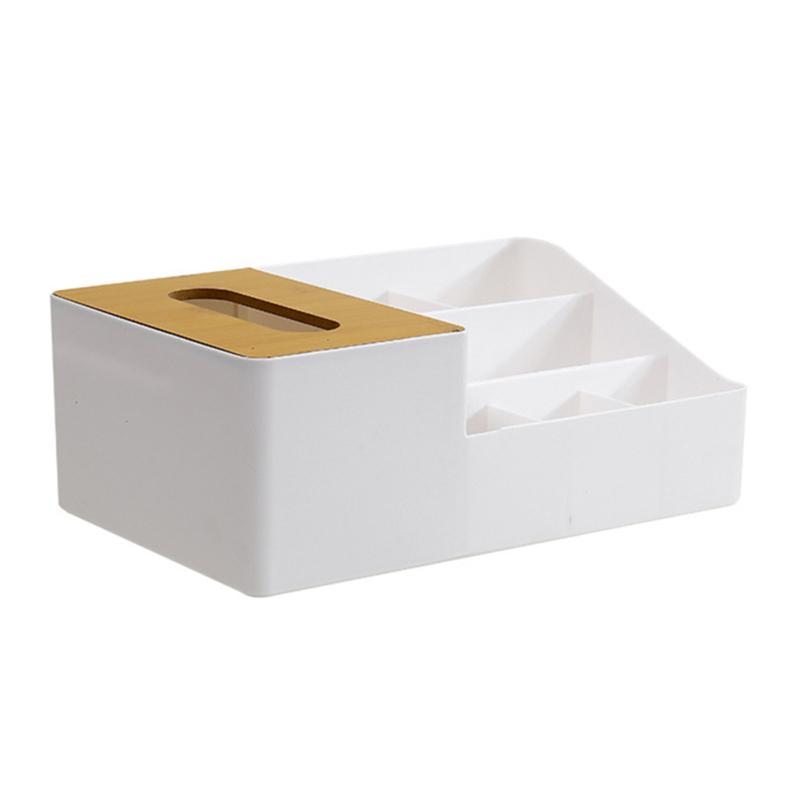 Removable Tissue Box With Bamboo Cover Modern Simple Reusable Napkin Box Paper Dispenser For Home