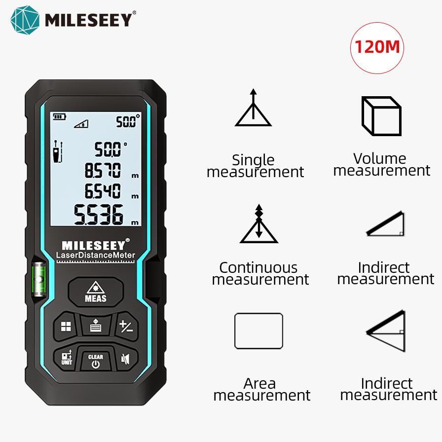 Mileseey S6 Lazer Ölçüm Bandı 40M 60M 80M 100M Lazer Mesafe Ölçer IP54 Elektronik Cetvel Faydalı Ölçüm Aracı