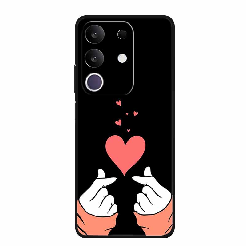 Cartoon Case For Vivo T4x 5G Case Soft TPU Black Silicone Back Cover For Vivo Y300T Y29 4G Phone Case Fundas Shockproof Coque