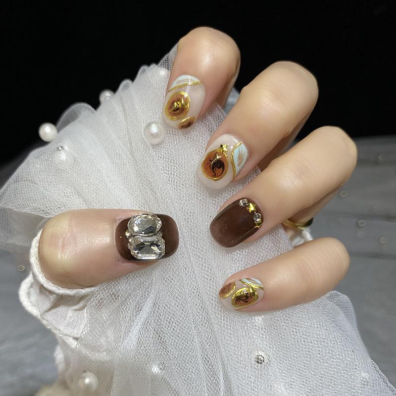 

Ногти Класса Хай Патч Готовый Продукт Карамель Однотонный Декор Ногти Ношение L