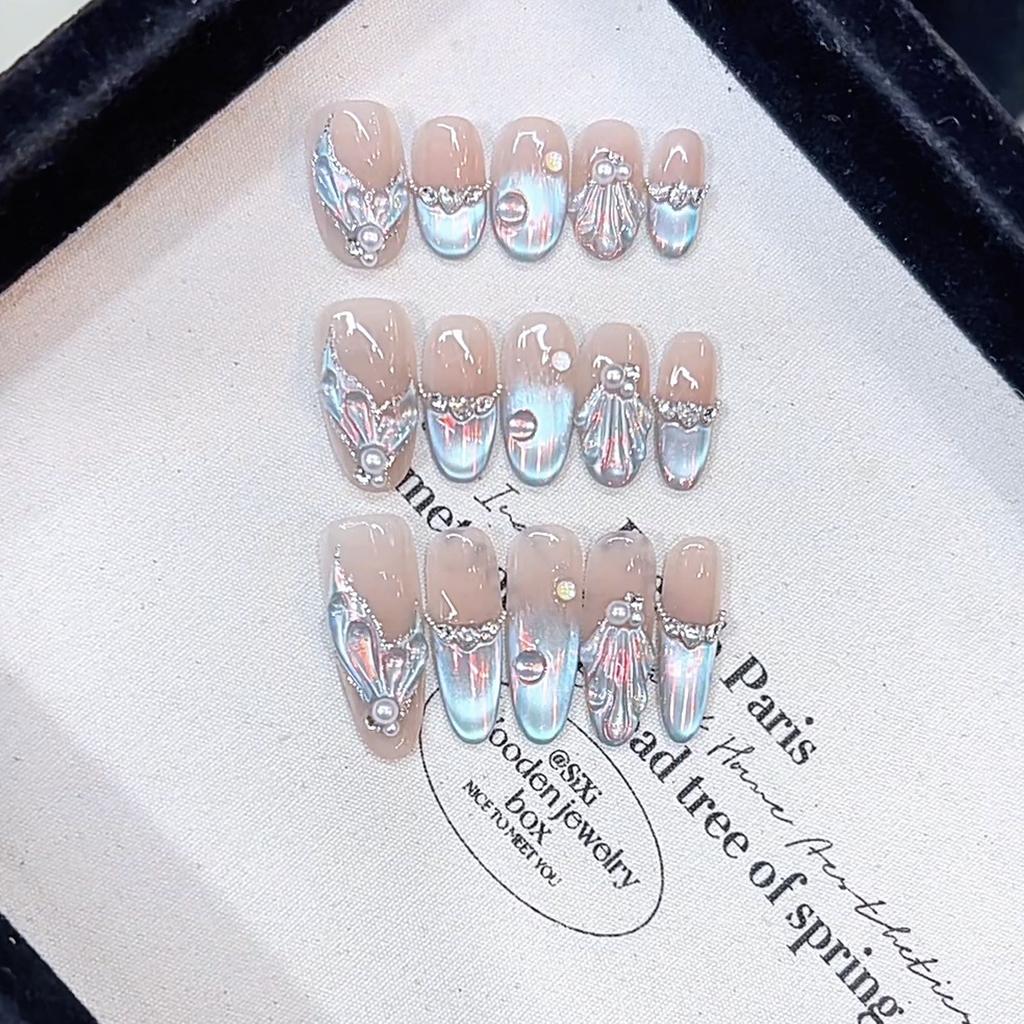 Pure Hand-kneaded Craftsmanship New Aurora Fishtail Zircon Aurora Hand-painted Fishtail Cat Eye Manicure Stick