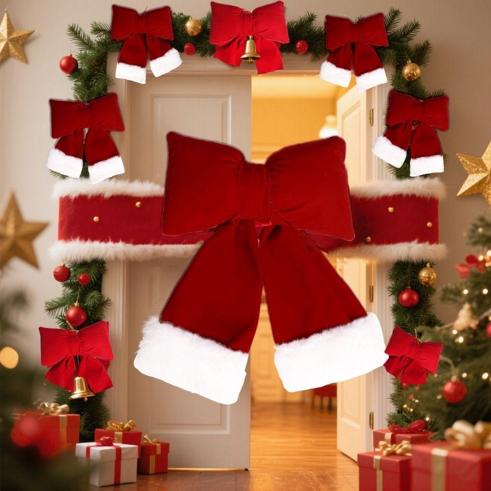 Creative Christmas Bow Decoration 3D Wine Red Bowknot  Christmas Tree Decoration