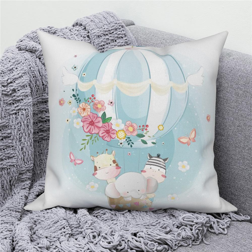 White Throw Pillow Cover Home Decor Sofa Decorative   Cartoon Animal Cushion