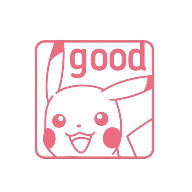 Kodomo No Kao Stamp - Pokémon One-Point Self-Inking Stamp - Pikachu / Good / Color: Coral Pink 2870-032