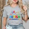Damenbekleidung Live Love Accept Autismus-Bewusstseins-T-Shirts für Frauen Bewusstseinsmonat Grafik Y2k Oberteile Autismus Sommer-T-Shirts
