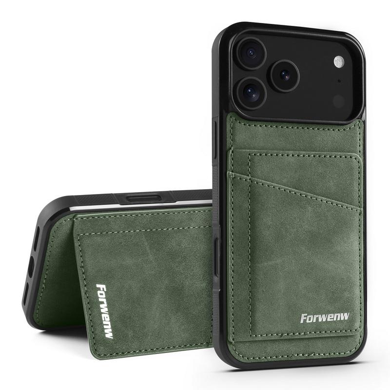 Card Slots Stand Wallet Case For iPhone 17 Pro Max 16 Plus 15 14 13 12 Pro Max 11 16E Air with Metal Buckle Leather Card Holder Back Cover