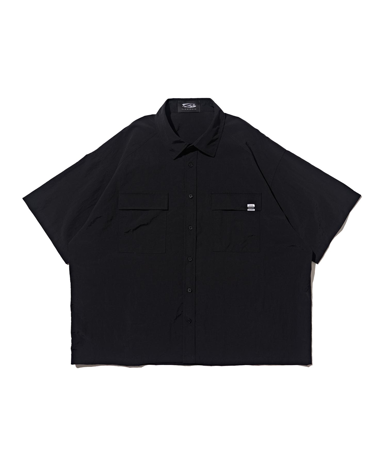 Cargo Bros Nylon Over-Pocket Short Sleeve Shirt (Black) Free