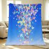 Plush Flannel Blanket Butterfly Pattern, Soft Warm Breathable Single Size Throw, Cozy Home Bedroom Nap Blanket for Halloween & Christmas Decor