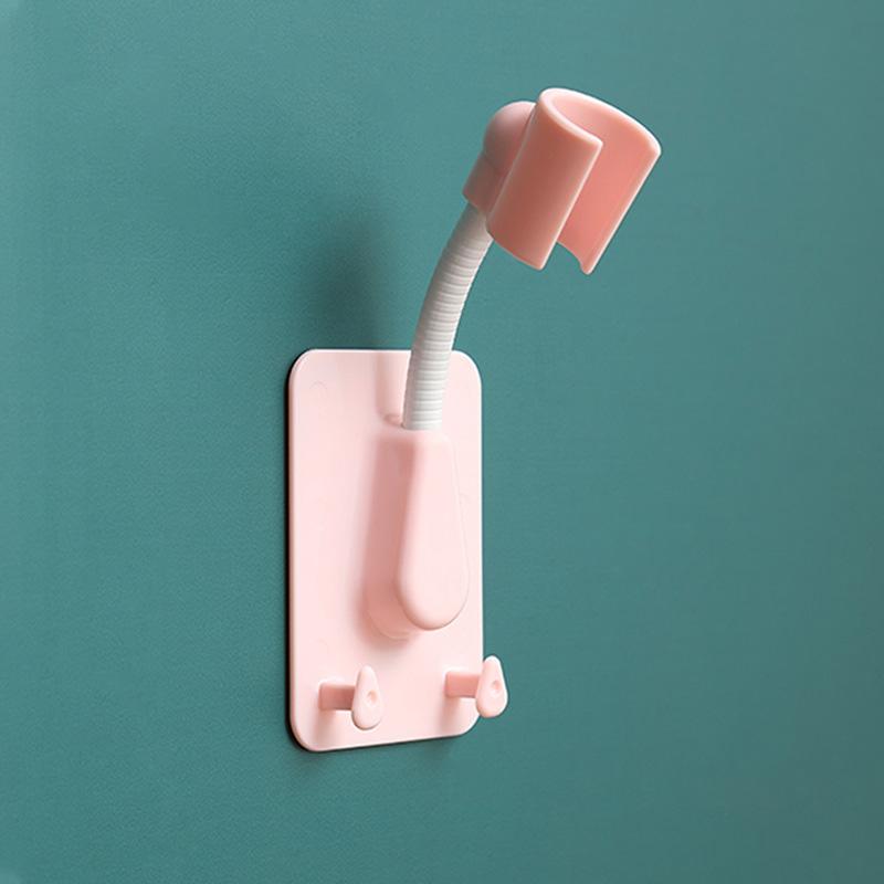 360° Adjustable Self-Adhesive Showerhead Bracket Wall Mount With 2 Hooks Stand Bathroom  ABS MIT