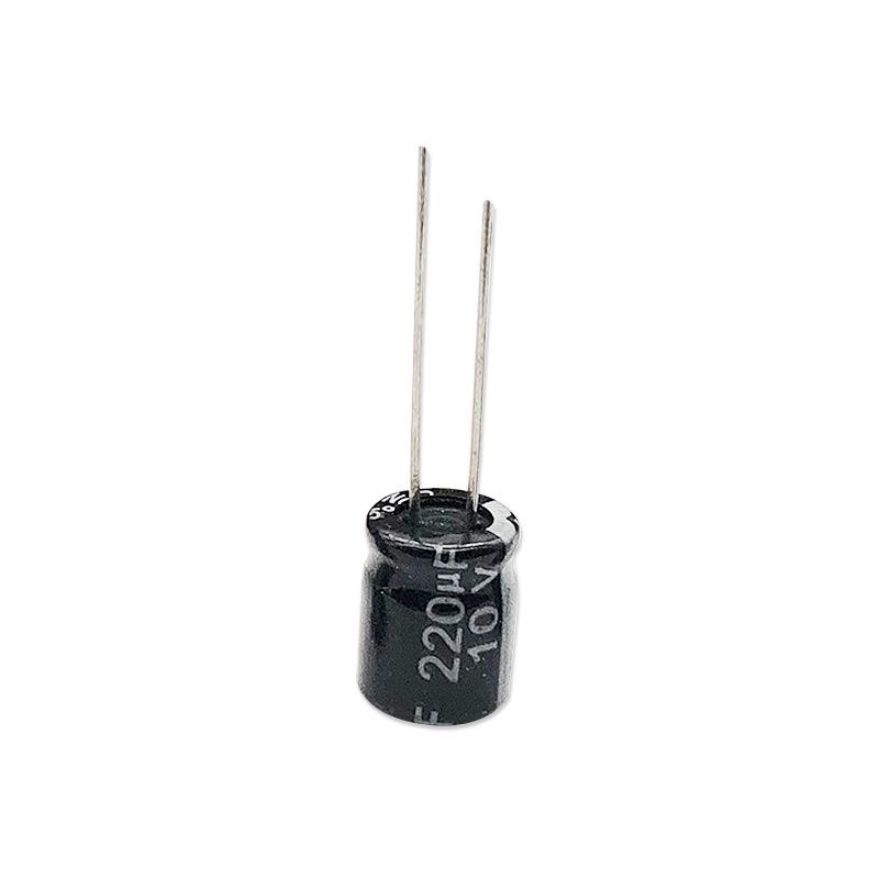 Original 220UF 10V 6*7 Through-Hole Aluminum Electrolytic Capacitor