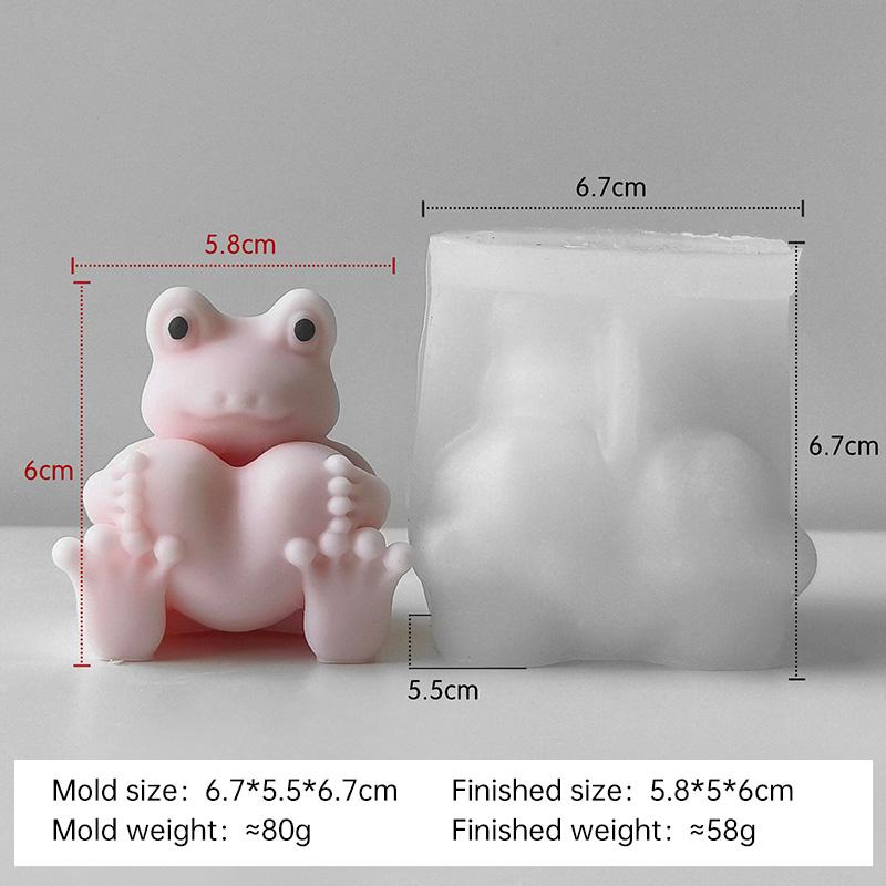 3D Frogs Silicone Mold DIY Aroma Candle Cartoon Frog Plaster Resin Ornament Molds Handmade Soap Candle Making Supplies