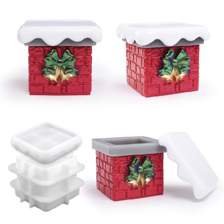 Multipurpose Jar Molds Crafting Mould with Lid Gift Box Shape Storage Box Moulds for Hand-Making Creative Storage Box