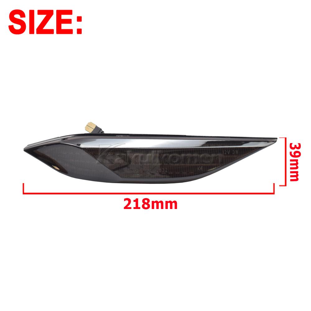 For Porsche Cayenne 958 92A 2010-2014 Clear & Smoked Lens LED Side Marker Lamp Dynamic Amber Turn Signal Blinker Indicator Light
