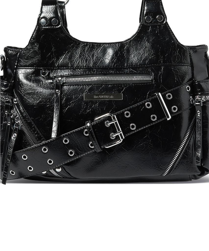 The Green Lab Eyelet Belt Shoulder Bag [Black]