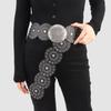 Western Style Disc Belt Y2K Wide Disc Belt Cowboy Wide Disc Belt Hollow Belt  for Women