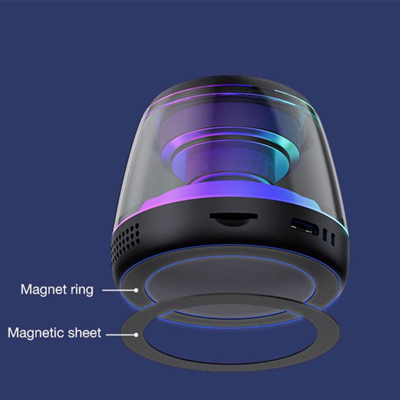 Magnetic Bluetooth Speaker Phone Stand with RGB Light and TWS Subwoofer for Outdoor Use
