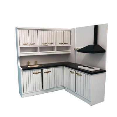 Puppenhaus-Miniaturmöbel im Maßstab 1:12 VINATAGE Deluxe Küchenset aus Holz