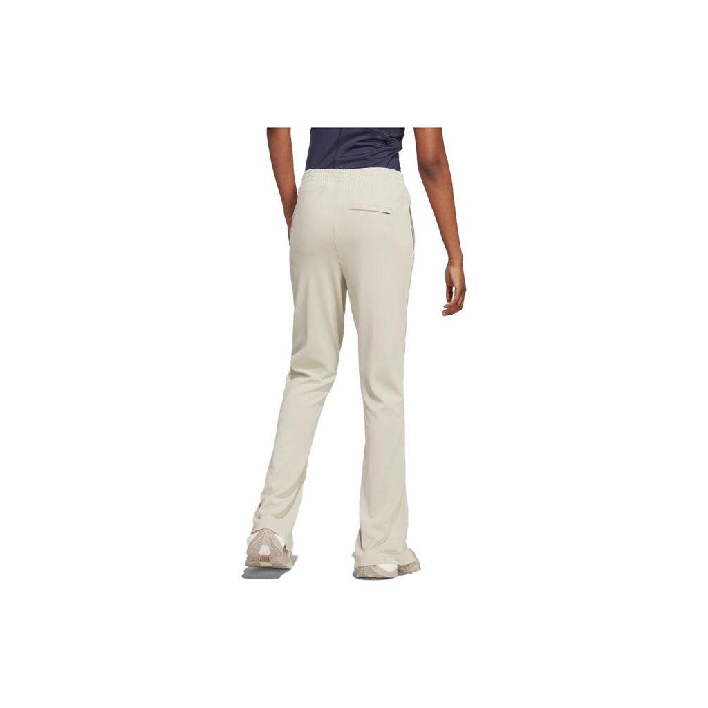 Adidas X Stella McCartney Collaboration SS23 Logo Print Flared Mid-Rise Fitted Knit Sports Pants Women Bottoms Light-Yellow IJ0599