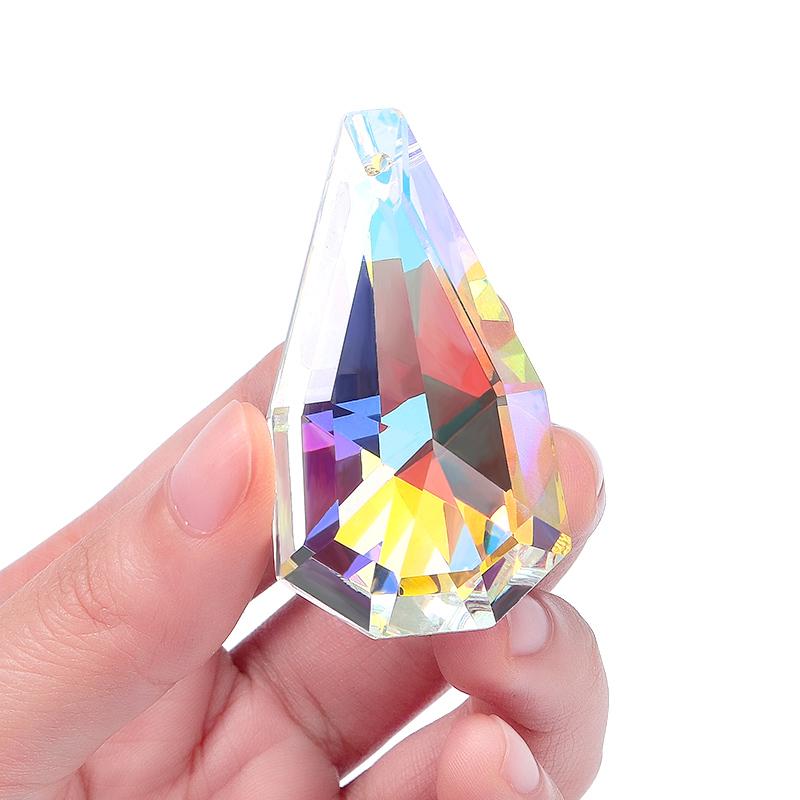 AB Color Crystal Glass Prism Pendants 10 Shapes Hanging Suncatcher Accessories Rainbow Maker Ornament Crystal Chandelier Parts