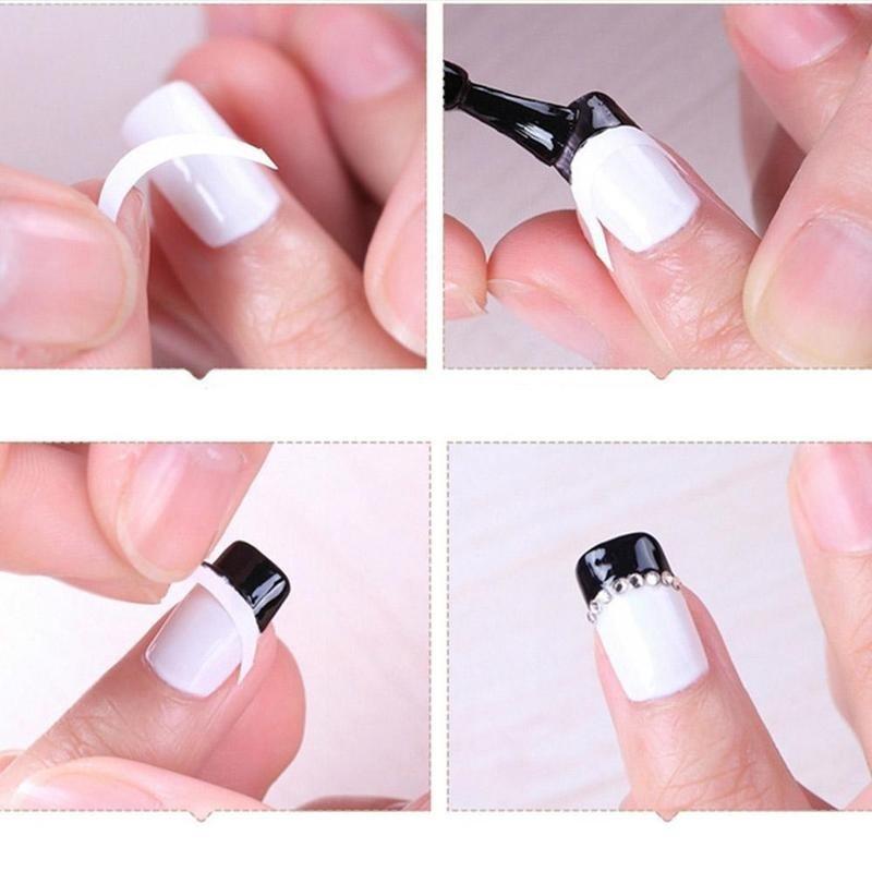 12 szt. DIY Artystyczne Końcówki Styl Francuski Piękno Puste Szablony Uśmiechu Naklejki Linia Fali Narzędzia do Manicure