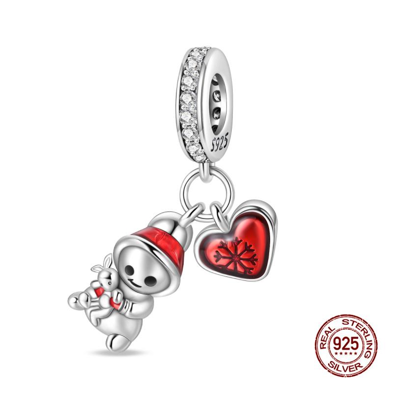 New In Fashion Copper Christmas Series Little Elk Charm Beads Fit 3Mm Original Bracelet Necklace For Women Diy Jewelry Gifts