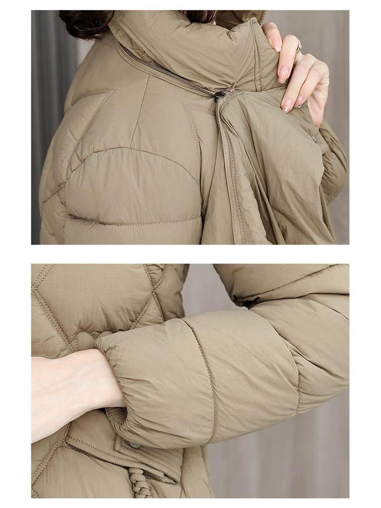 Mom's Winter Cotton Coat: Mid-Length Warm Jacket for Women, Middle-Aged & Elderly
