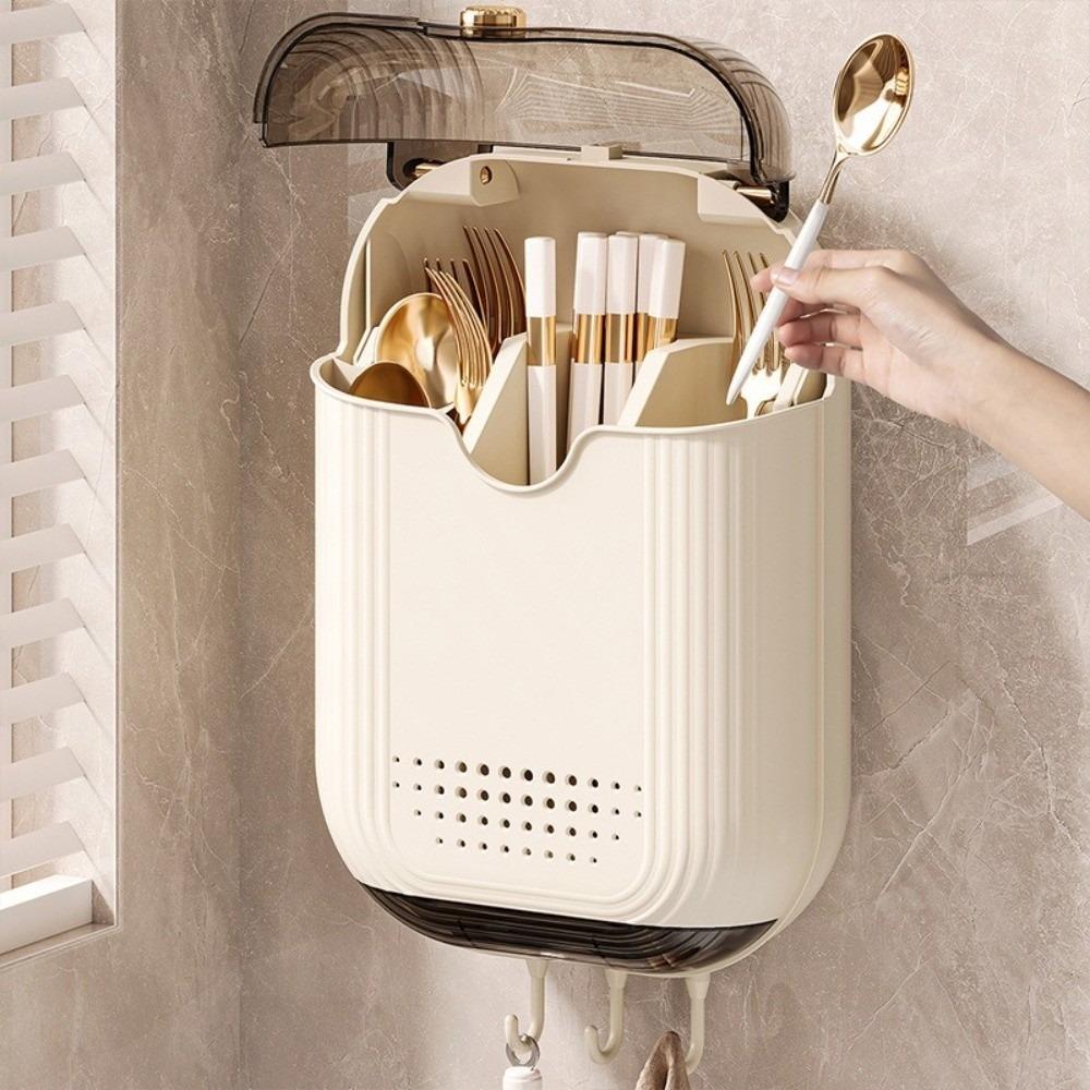 Wall Mounted Kitchen Utensil Drainer Breathable Utensil Drying Rack Durable Utensil Holder  Kitchen