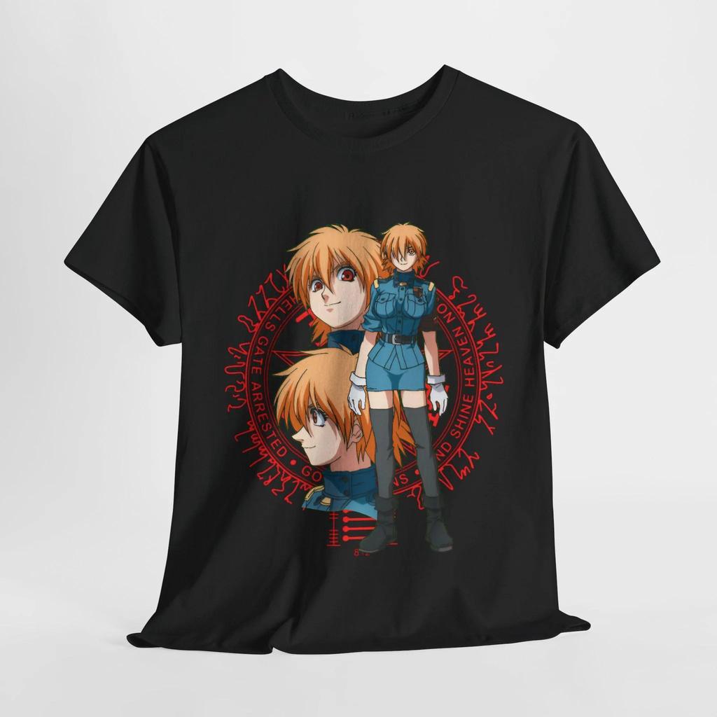T-shirt Seras Victoria Anime Hellsing Ultimate Maglietta Uomo e Donna Estiva in Cotone Larga e alla Moda a Maniche Corte