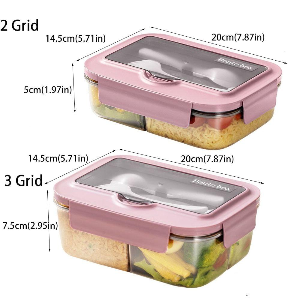 Microwave Heating Lunch Container with Spoon and Fork Food Container Nordic Style Lunch Box  Worker
