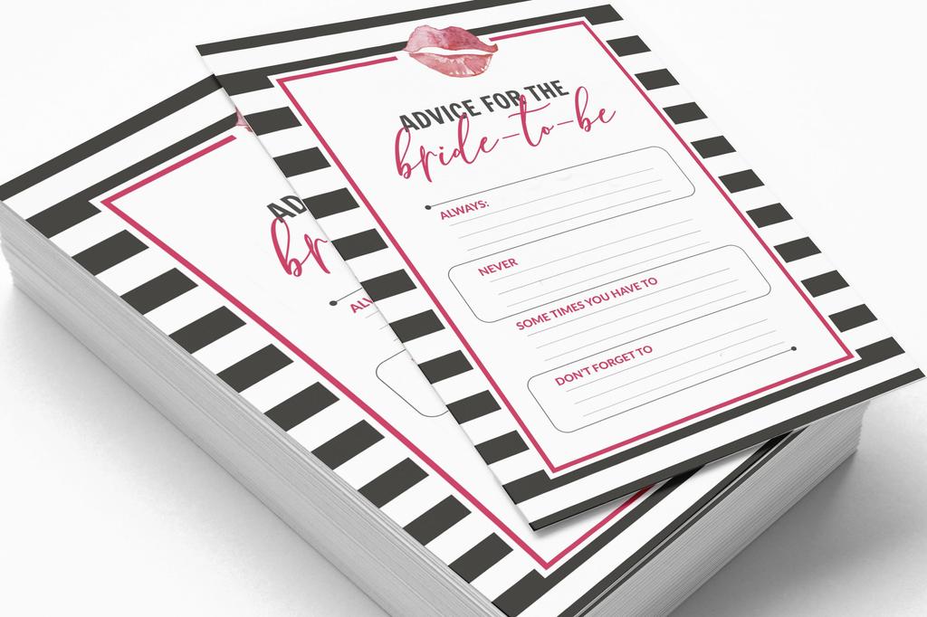 Inkdotpot Bridal Shower Games Advice For The Bride Set Of 50A  StripedA  Mad Libs Game