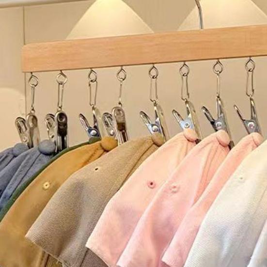 Schrank Hosenbügel mit 12 Klemmen Platzsparend Schrank Organizer Spurloser Metall-Klipsbügel für Yogahosen Leggings Jeans Röcke