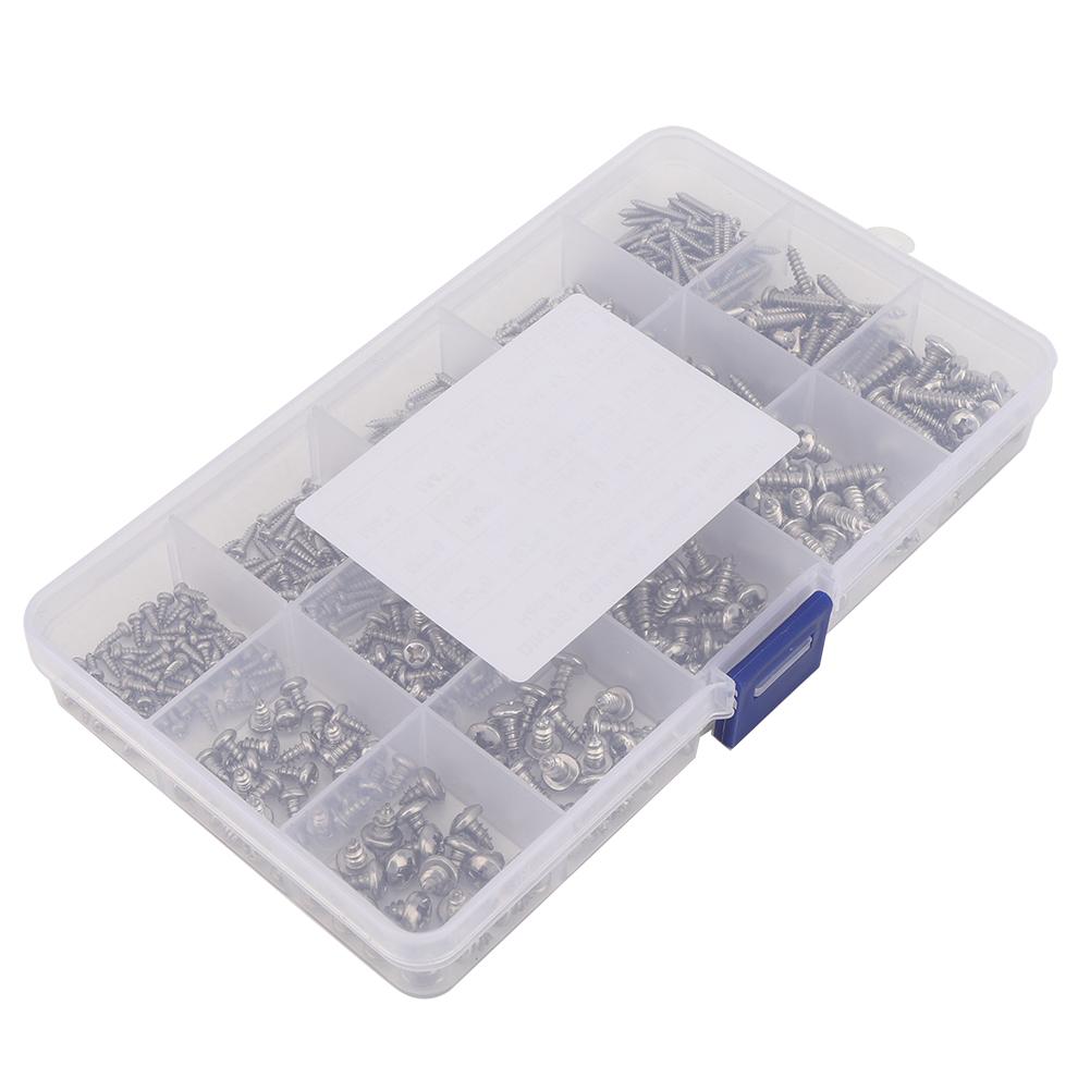 500pcs M2 M3 M4 Assorted Screw Set Stainless Steel Corrosion Resistant Screw Kit