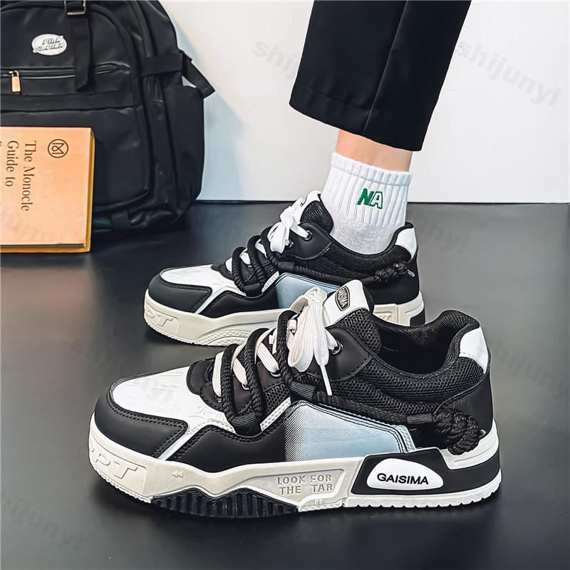 

2026 Autumn New Men s Mesh Breathable Low Top Thick Soled Casual Shoes Fashi Versatile Comfortable Anti Slip Platform Sneakers 47 чорний