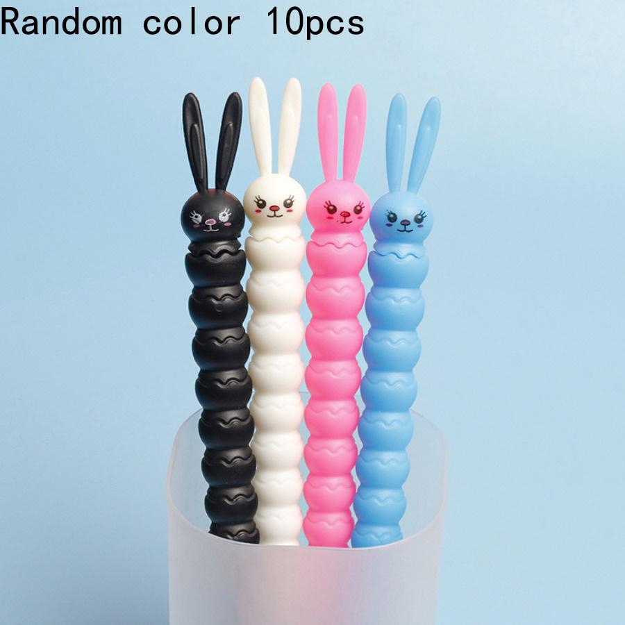

Возвращение в школу, 10 шт., 0,5 мм, форма кролика-гусеницы, четыре цвета, нейтральная ручка, креативная черная нейтральная ручка, канцелярские принадлежности, подарок для студента, награда Random color 10pcs