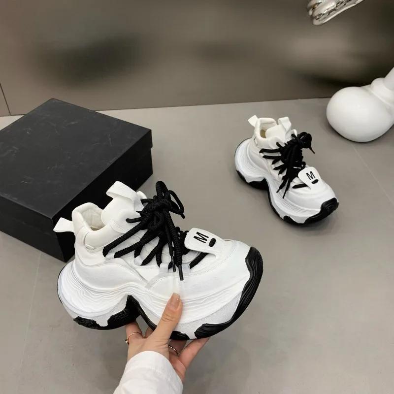 High Quality Ladies Shoes Outdoor Women's Vulcanize Shoes Platform Women Sneakers Round Toe Lace Up Women's Casual Shoes