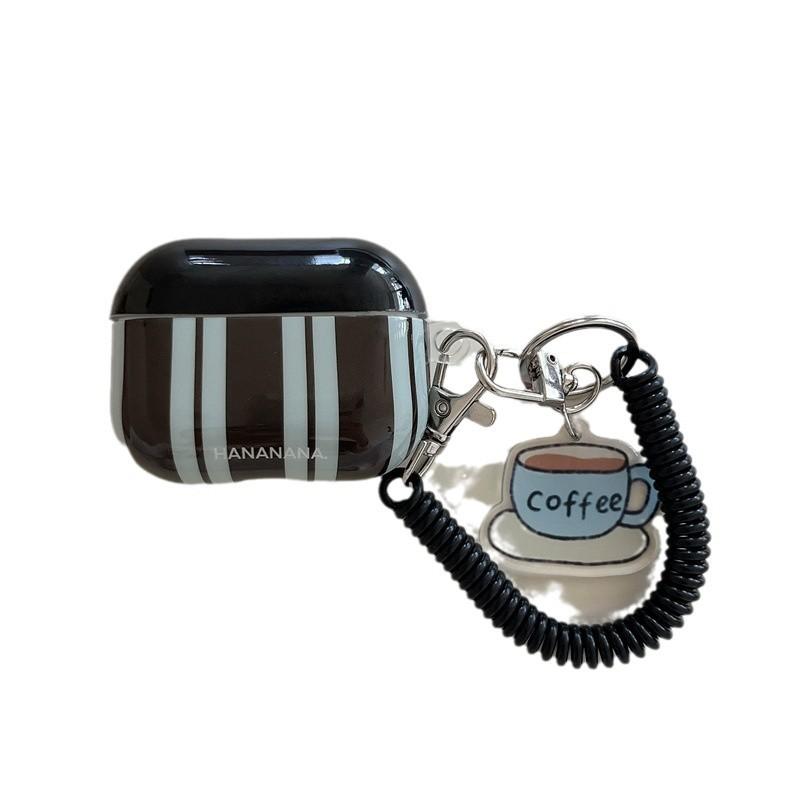 Ins striped coffee for AirPods pro1 generation protective case simple 1 generation pro1 apple bluetooth headset case