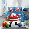 Duvet Cover Set 3D Santa Claus Merry Christmas Single Double Size Holiday Atmosphere Decoration Soft and Comfortable